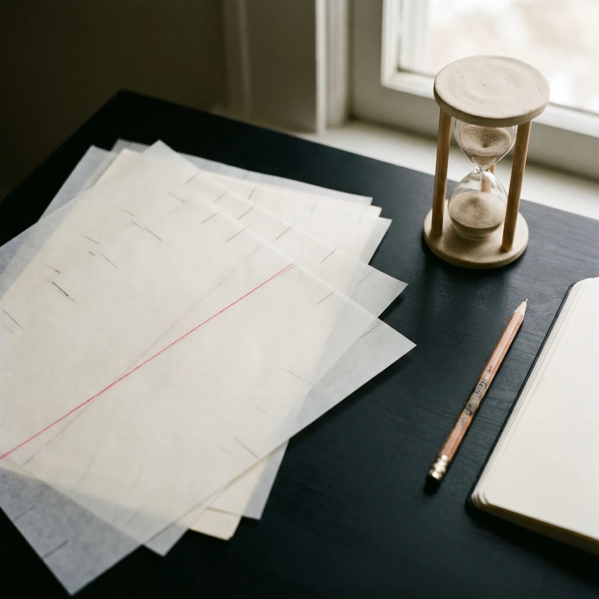 Risoi article fallback image with vellum, timing marks, and quiet desk materials