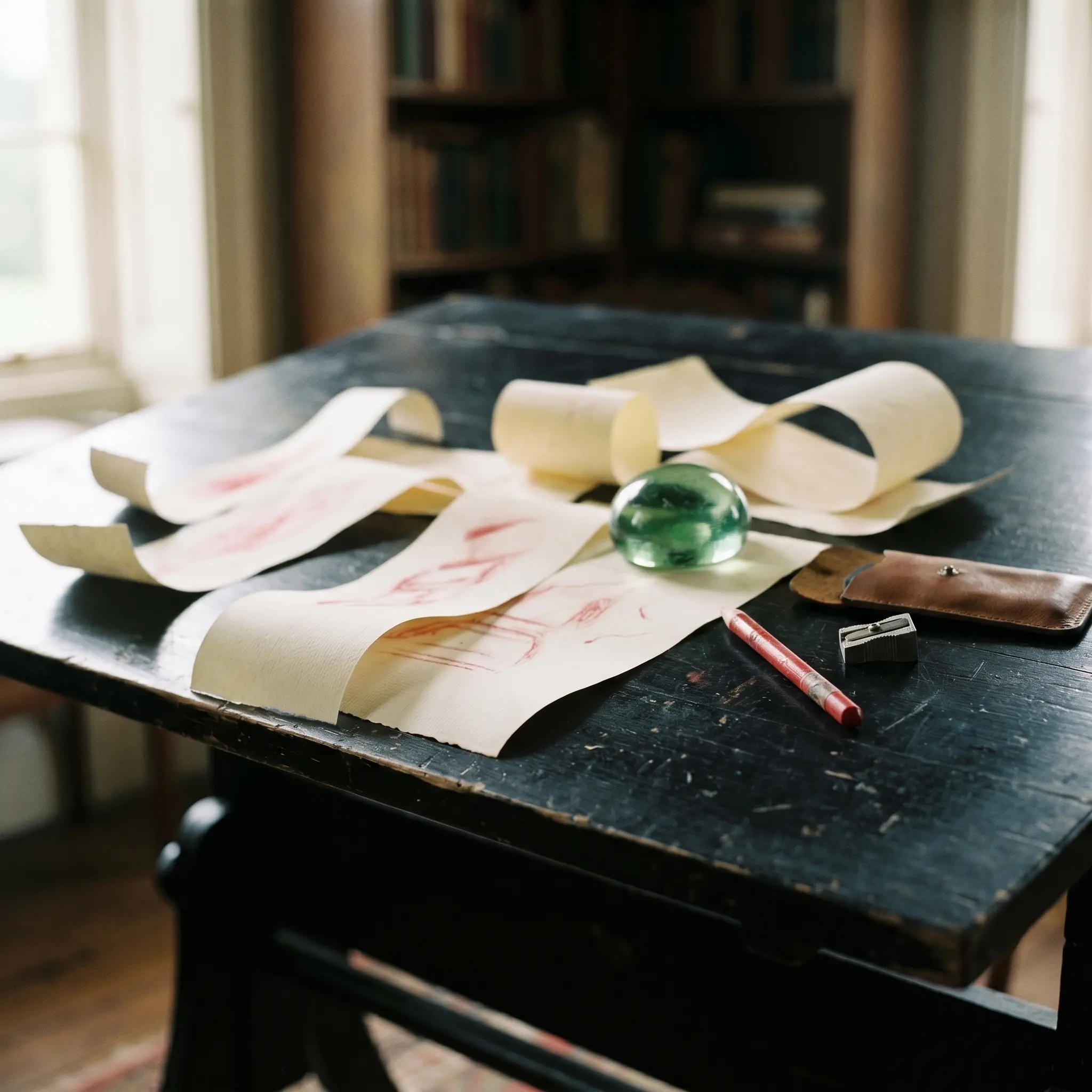 A Risoi editorial work table with notes, timing marks, and decision-room materials